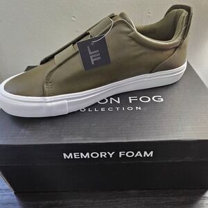 London Fog Men Dark Olive LFM-Francis Slip On Memory Foam Sneakers Size 9.5M